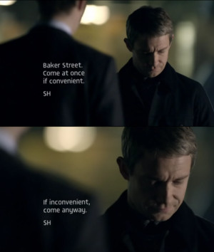 Sherlock sends text messages to John)