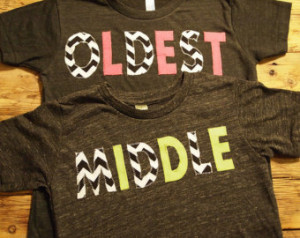 Sibling tshirt baby gift chevron bi g sister big brother middle oldest ...