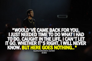 Would've came back for you, i just needed time to do what i had to do ...