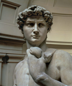 Michelangelo (Buonarroti) - David, head of sculpture by Michelangelo ...