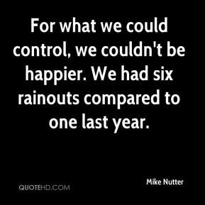 Mike Nutter - For what we could control, we couldn't be happier. We ...