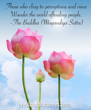 ... perceptions and views wander the world offending people.” The Buddha