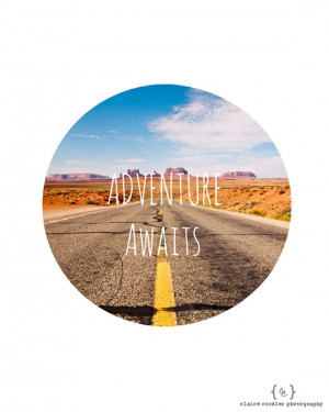 Adventure Awaits - quote on photo of Monument Valley