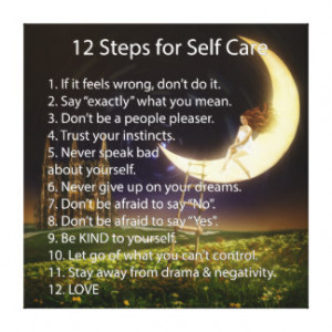 12 Steps for Self Care Canvas Print