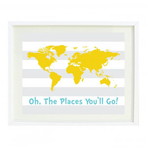 Oh The Places You'll Go Quote Art Print by GatheredNestDesigns, $24.00