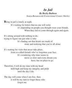 ... for him in jail in jail a prisoner s poem more jail love in jail poems