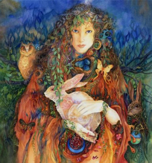Artist rendition of Ostara, the Germanic Goddess of Spring