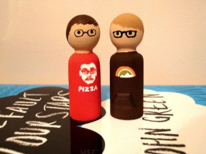 John and Hank Green Wooden Peg Dolls, for sale at etsy.com/shop ...