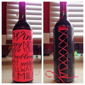 Batchelorette party Wine bottle corset Funny wine quote