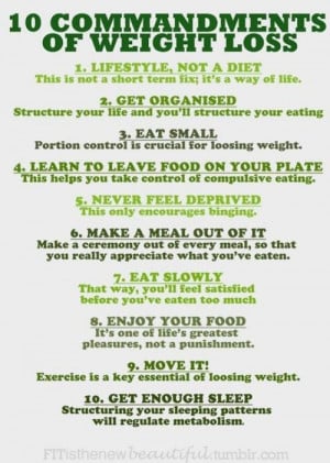 10 Commandments of Weight Loss