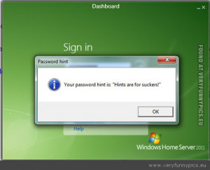 Funny password hint