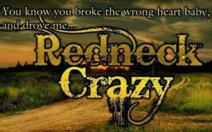 Redneck crazy you know you broke the wrong heart baby, you drove me ...