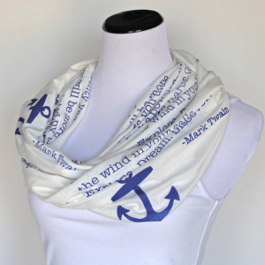Renewal Quote Scarf, Mark Twain Quote Scarf, Book Scarf,