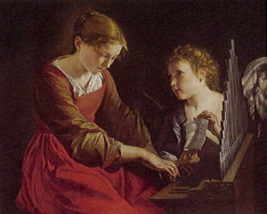 Orazio Gentileschi, c. 1610, Florence, St. Cecilia andan Angel ...