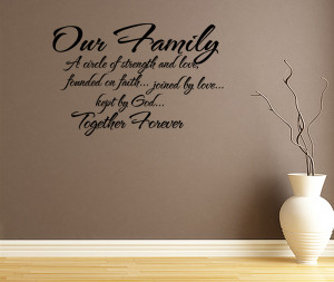 Details about Our Family Circle of Strength and Love Wall Decal Quote ...