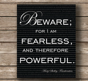 Frankenstein, Mary Shelley, Wall Art Typography Print, Quote Print ...