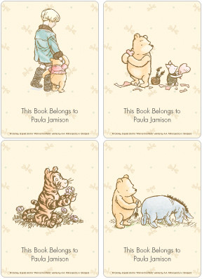 Classic Winnie the Pooh & Friends Book Plate Labels
