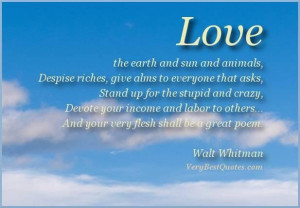 Walt whitman quotes love the earth
