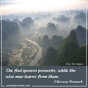 World of Proverbs - Famous Quotes: The fool ignores proverbs, while