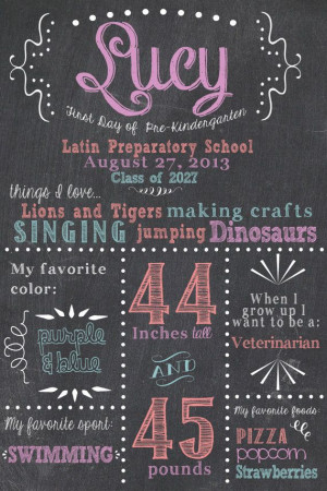 First Day of School Chalkboard! Do this every year! School, things ...