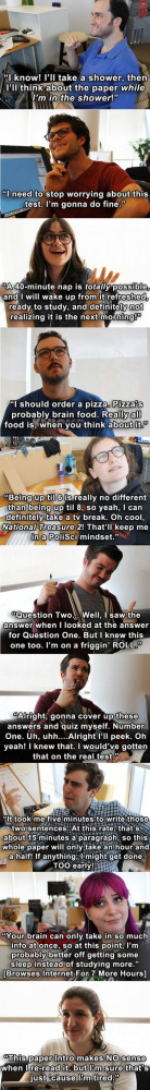 Lies you tell yourself when studying for finals