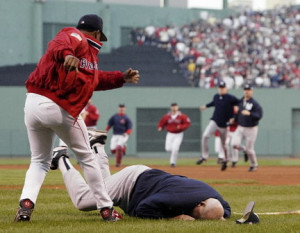 ... Don Zimmer to the ground during a bench-clearing brawl at Fenway Park