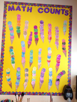 These look super cute up on one of our math bulletin boards!