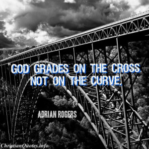 Adrian Rogers Quote - The Cross - railroad track in black and white