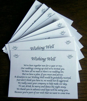 ... about 25 Wishing Well Wedding Poem Cards For Your Wedding Invitations