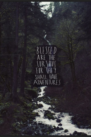 blessed are the curious, for they shall have adventures!