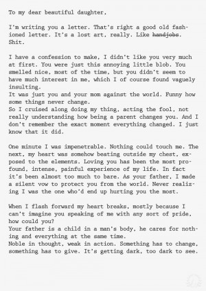 letter from Hank Moody to his daughter Becca. | Broken Romeo - The ...