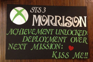 Military homecoming sign. Navy Xbox :)