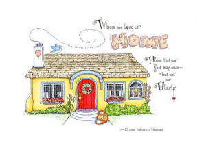 Home Quote Print. Cottage Art - Where We Love is Home