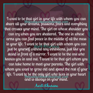 want to be that girl in your life with whom you can share all your ...