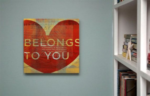 Valentines Day Quote Heart Art My Heart Belongs to by johnwgolden, $65 ...