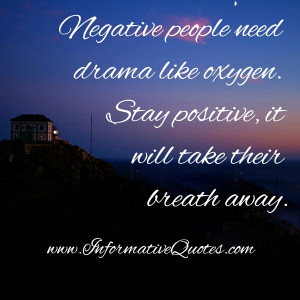 Negativity and drama are both poison. Sadly it’s not surprising that ...