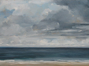 Cloudy Beach Day - Original Oil Painting - 10