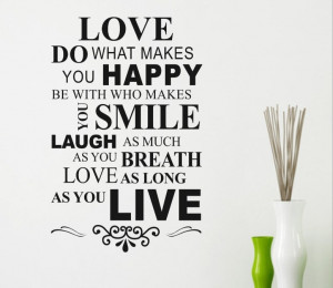 0895-Free-shipping-Do-What-Makes-You-Happy-Love-Quote-Wall-Decor-Decal ...