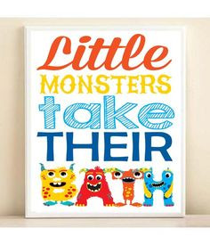 ... 8x10 11x14 Kids Bathroom Art Boy Bathroom Monsters #quotes #kids More