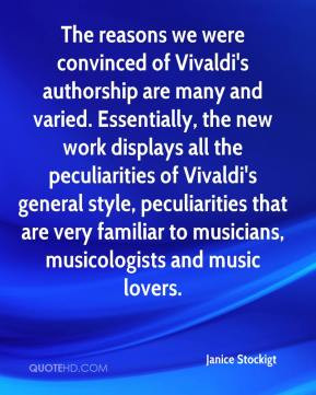 The reasons we were convinced of Vivaldi's authorship are many and ...