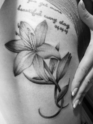 Lily Flower Black And White Tattoo
