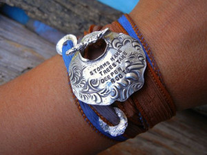 Custom Silver Jewelry, Custom Quote, Personalized Silk Wrap Bracelet ...