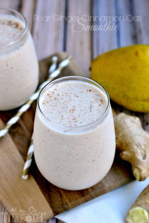 to fall with this seasonal delight! Pear Ginger Cinnamon Oat Smoothies ...