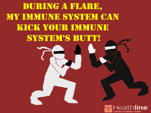 During a flare, my immune system, can kick immune system’s butt!
