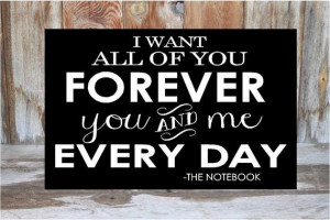 want all of you FOREVER you and me every day- quote from the notebook ...