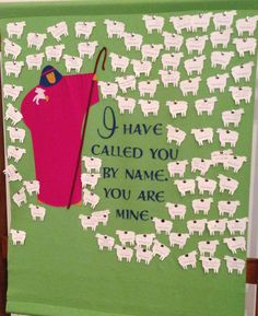 Baptism Banner in a Lutheran Church- Lambs added with each new baptism ...
