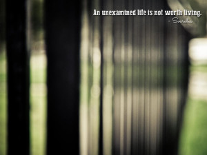 An unexamined life is not worth living. Socrates