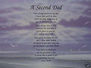 SECOND DAD PERSONALIZED POEM NICE GIFT FOR STEPDAD