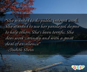 She wanted to do public interest work.