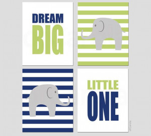 Dream Big Little One Quote Wall Art Print Elephant by ofCarola, $36.00
